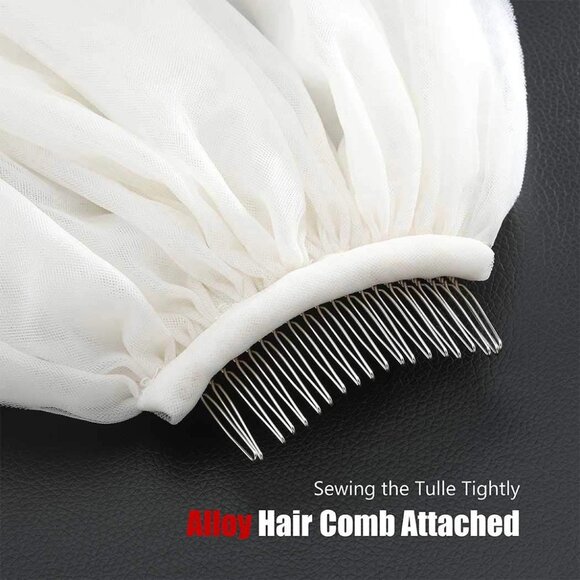 Bridal Veil Long Wedding Veil Dress Hair Comb - Picture 6 of 6